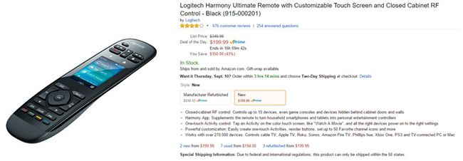 Fotografía - Armonía último remoto [Trato Alerta] de Logitech Harmony Con Ayuda de aplicaciones es de $ 200 en Amazon ($ 150 Off)